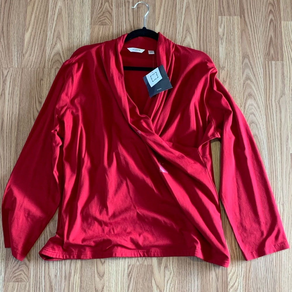 Liz Claiborne faux wrap long sleeves top size 2X